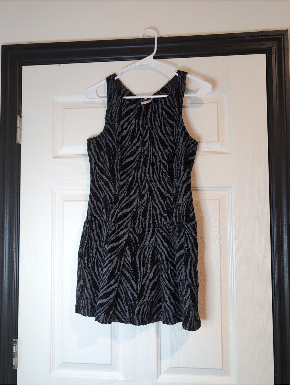 Size 2 Free People black and gray zebra print y2k mini dress